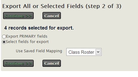 what fields to export